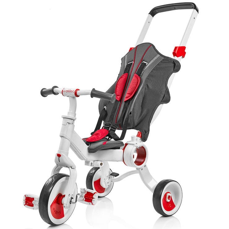 Spacerówka i rowerek trójkołowy 2w1 - Galileo Strollcycle - biało-czerwony