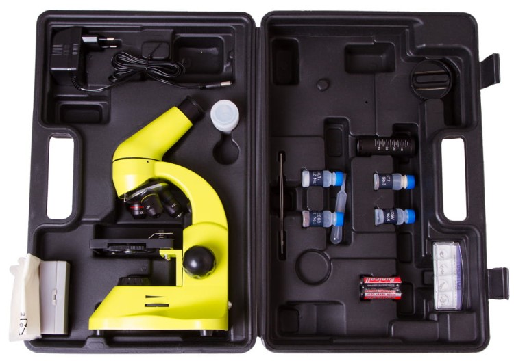 Mikroskop Rainbow 50L PLUS Lime limonkowy Levenhuk + GRATIS zestaw K50 do eksperymentów