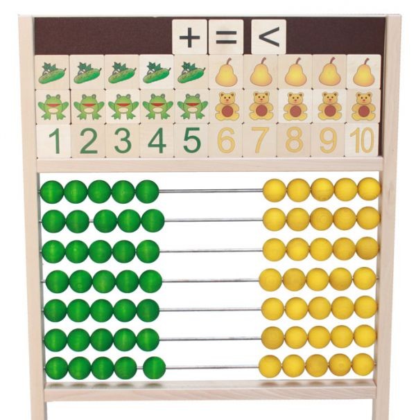 Liczydło drewniane duże z klockami zabawka edukacyjna Pilch