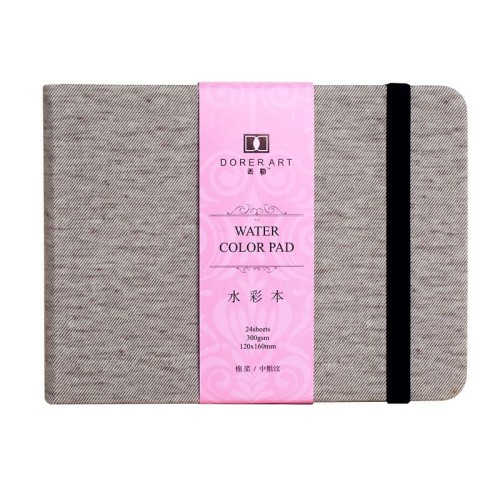 Blok do akwareli 24 kartki 16x24 cm Dorer szary
