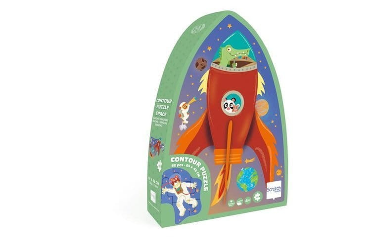 Puzzle konturowe Rakieta i kosmos 60 elementów Scratch 2
