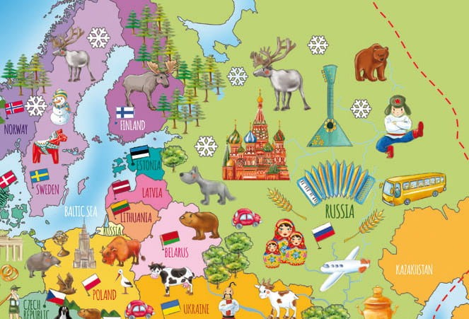 Naklejka ścienna MAPA edukacyjna Europy Tuloko