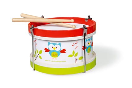 Drewniany bęben Sówka Lou bębenek Scratch