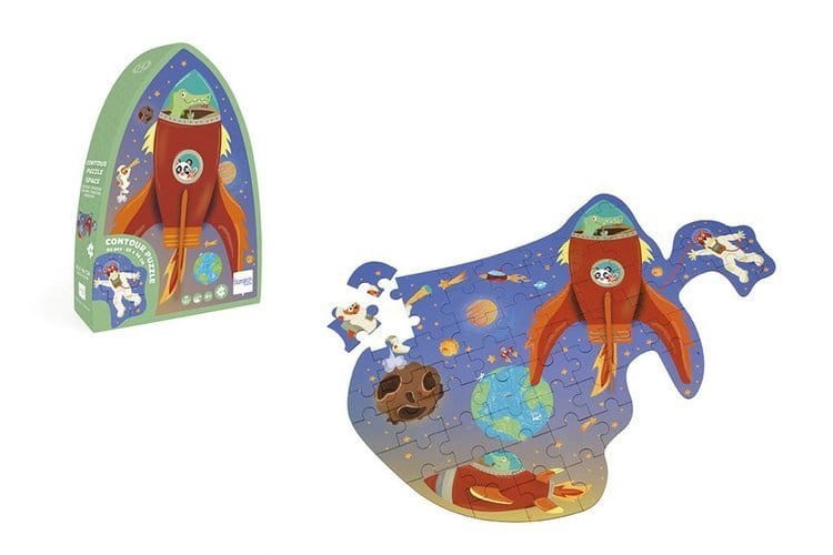 Puzzle konturowe Rakieta i kosmos 60 elementów Scratch 1