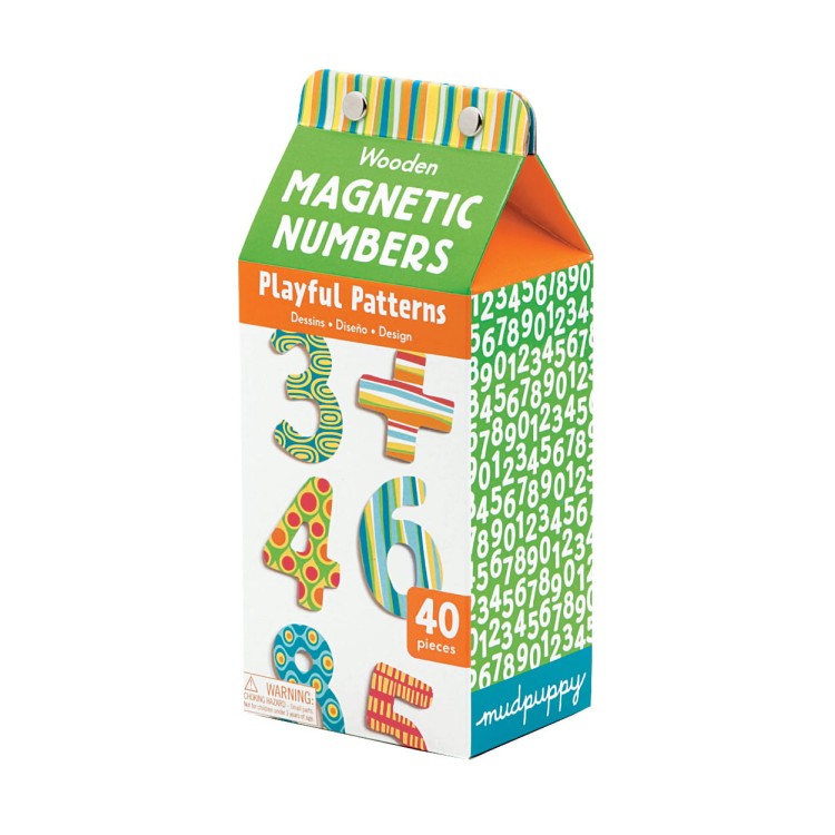 Drewniane magnesy CYFERKI WZORZYSTE