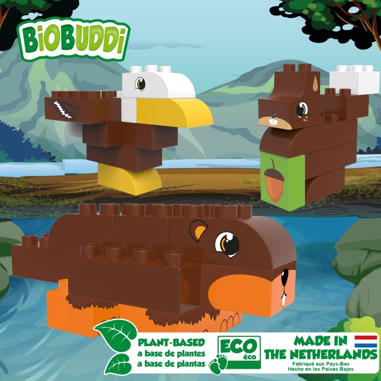 Klocki ekologiczne - zwierzęta leśne 3w1 27 el - BIOBUDDI