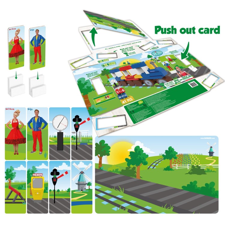 Klocki ekologiczne - Pociąg - 41 el - BIOBUDDI