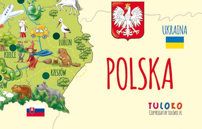 Naklejka ścienna MAPA edukacyjna Polski Tuloko