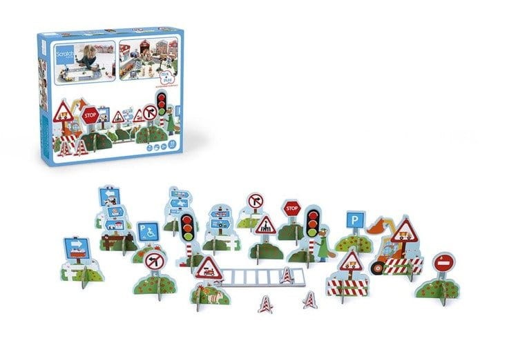 Ulica i znaki drogowe - makieta - Scratch