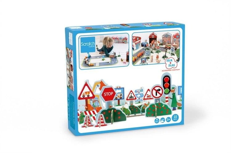 Ulica i znaki drogowe - makieta - Scratch