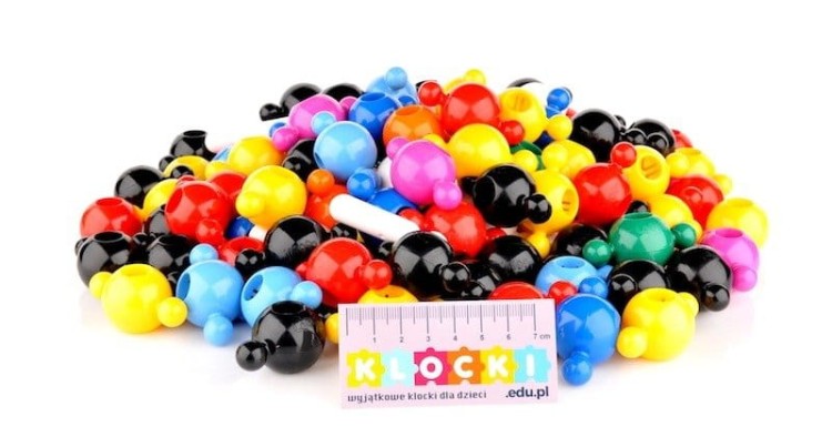 Klocki konstrukcyjne - Renifer i rower - 125 el. - czerwone Loowi