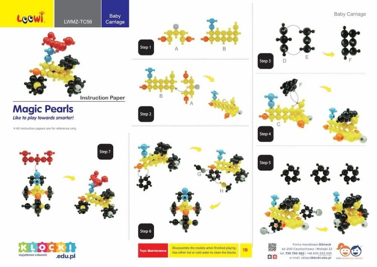 Klocki konstrukcyjne - Renifer i rower - 125 el. - czerwone Loowi