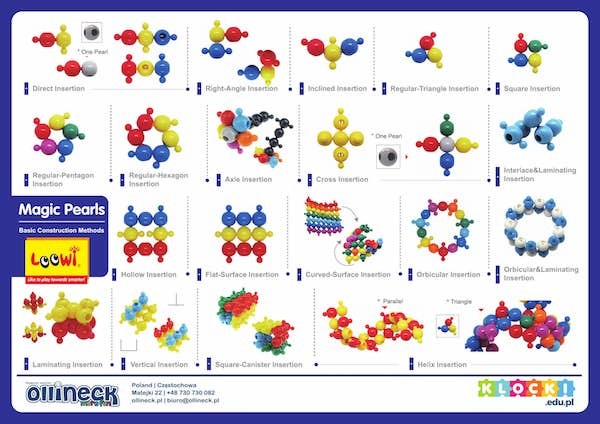 Klocki konstrukcyjne - zestaw startowy - 44 el. - Big Loowi