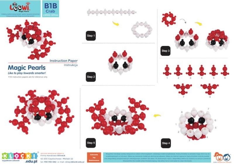Klocki konstrukcyjne - zestaw startowy - 44 el. - Big Loowi