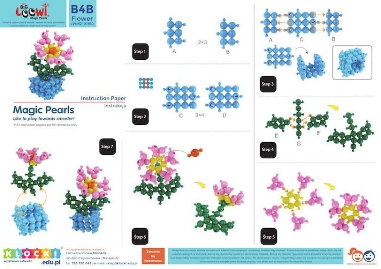Klocki konstrukcyjne - zestaw 110 el. - Big Loowi