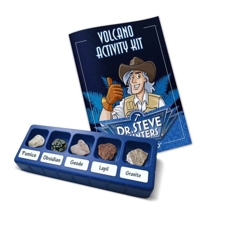 Wulkan - zestaw kreatywny + 5 skał wulkanicznych Geoworld 