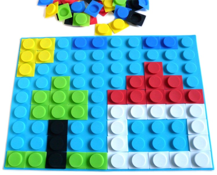 Silikonowa układanka Pix-it BIG + niebieska mata