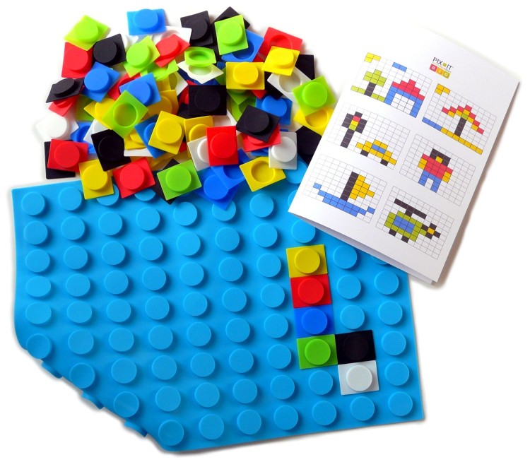 Silikonowa układanka Pix-it BIG + niebieska mata