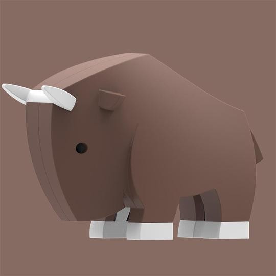 Gnu - układanka magnetyczna 3D - Halftoys