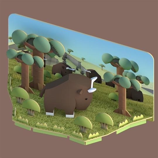 Gnu - układanka magnetyczna 3D - Halftoys