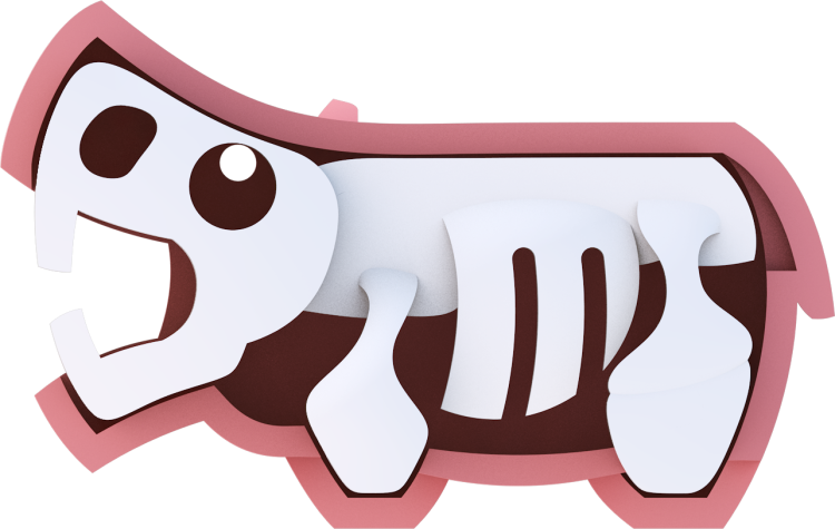 Hipopotam - układanka magnetyczna 3D - Halftoys