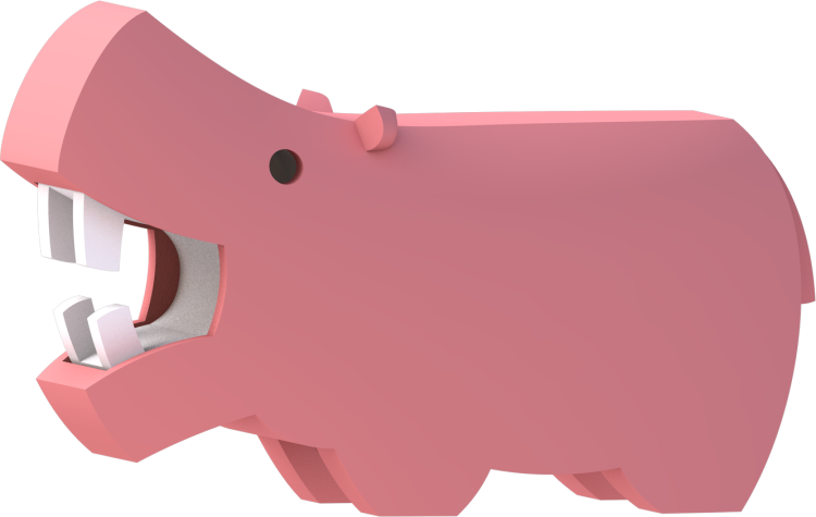 Hipopotam - układanka magnetyczna 3D - Halftoys