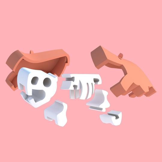 Hipopotam - układanka magnetyczna 3D - Halftoys