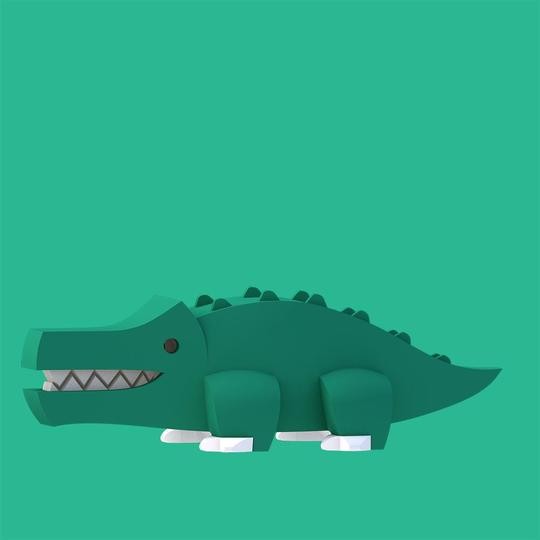 Krokodyl - układanka magnetyczna 3D - Halftoys