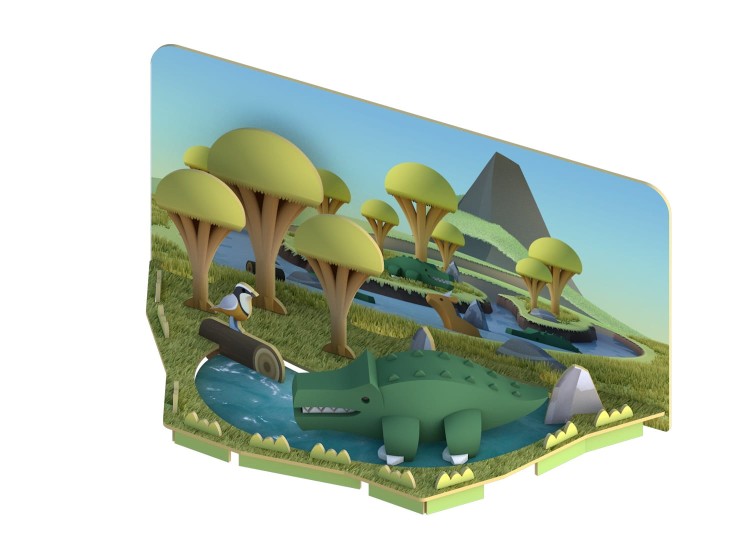 Krokodyl - układanka magnetyczna 3D - Halftoys