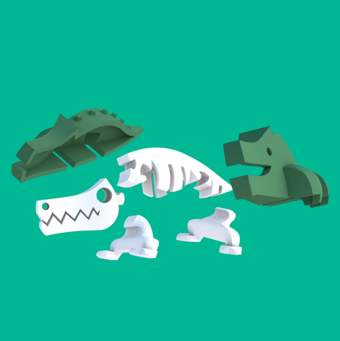 Krokodyl - układanka magnetyczna 3D - Halftoys