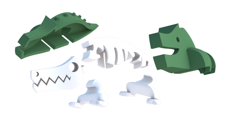 Krokodyl - układanka magnetyczna 3D - Halftoys