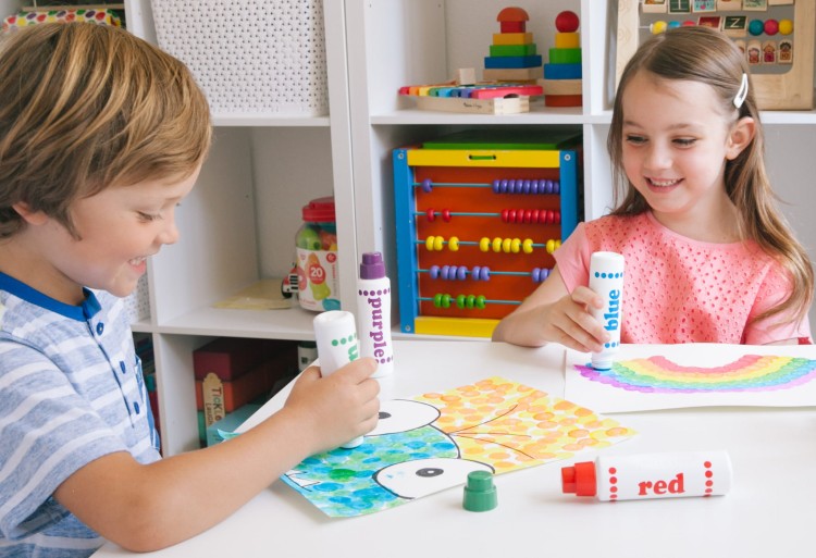 Duże flamastry kropkowe - Kolory Tęczy Do a dot Art