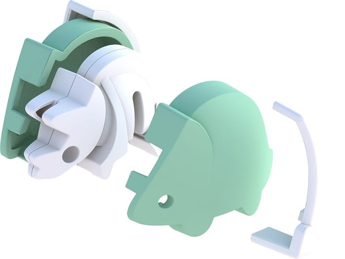 Mały Triceratops - układanka magnetyczna 3D - baby dinozaur Halftoys