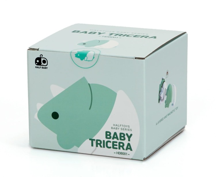Mały Triceratops - układanka magnetyczna 3D - baby dinozaur Halftoys