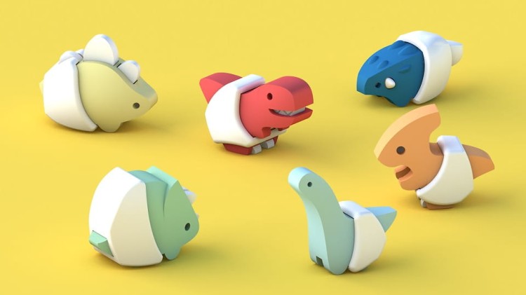 Mały Diplodok - układanka magnetyczna 3D - baby dinozaur Halftoys