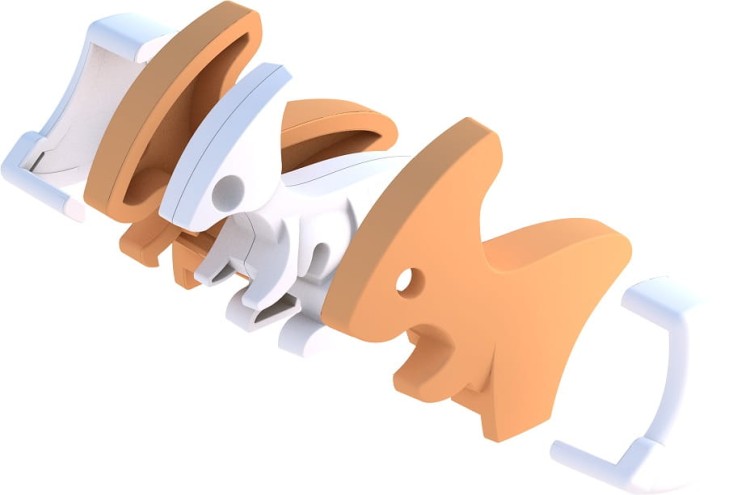 Mały Parazaurolof - układanka magnetyczna 3D - baby dinozaur Halftoys