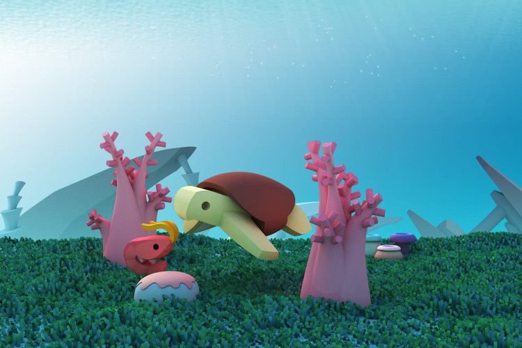 Żółw morski - układanka magnetyczna 3D Ocean- Halftoys