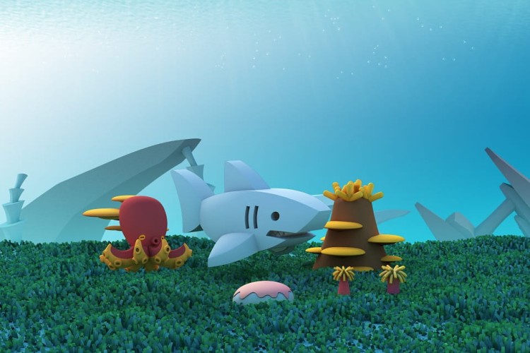 Rekin - układanka magnetyczna 3D Ocean- Halftoys