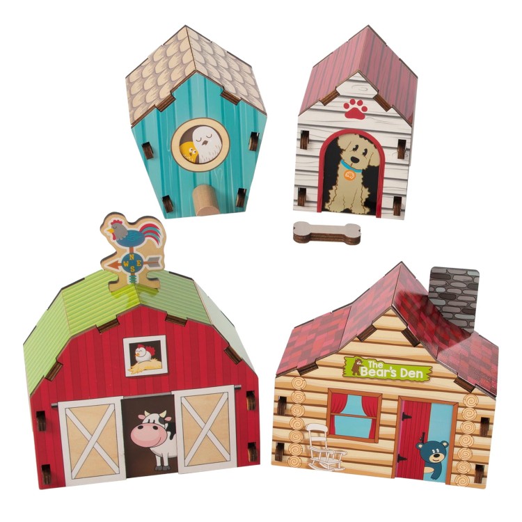 Górska chata układanka 3D puzzle architektoniczne Fat Brain Toys 6