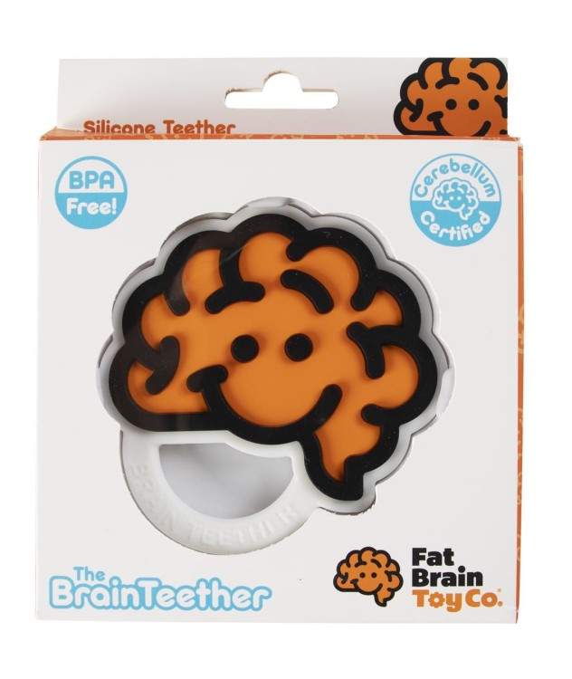 Gryzak pomarańczowy mózg logo Fat Brain Toys  1