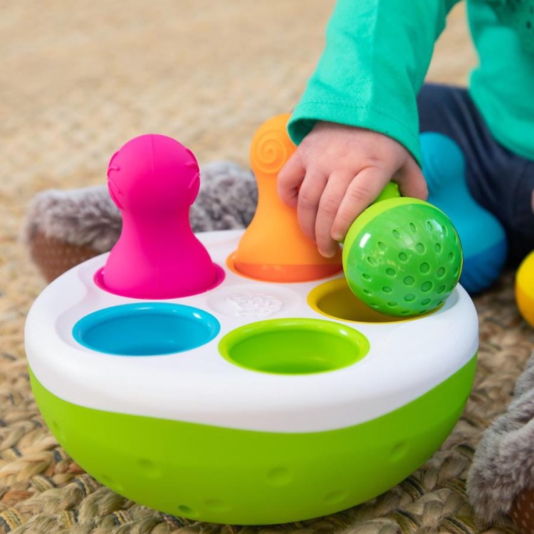 Sorter kolorowe wańki wstańki SpinnyPins Fat Brain Toys 8