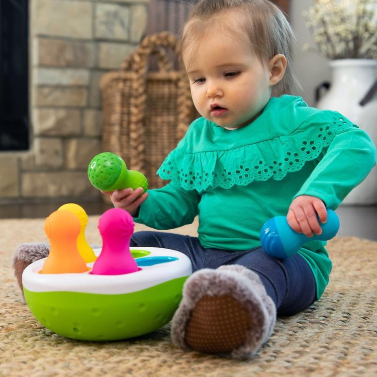 Sorter kolorowe wańki wstańki SpinnyPins Fat Brain Toys 9