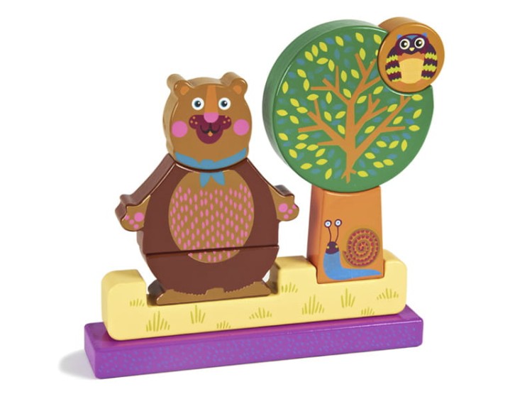 Układanka drewniana Miś magnetyczna klocki Oops