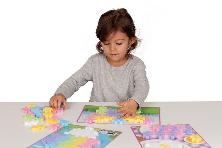 klocki plus-plus midi 60 el puzzle obrazkowe pastel 3