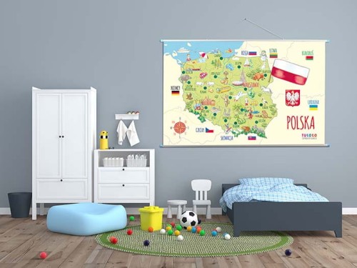 MAPA edukacyjna Polski / Europy na sznurku 2 rodzaje Tuloko