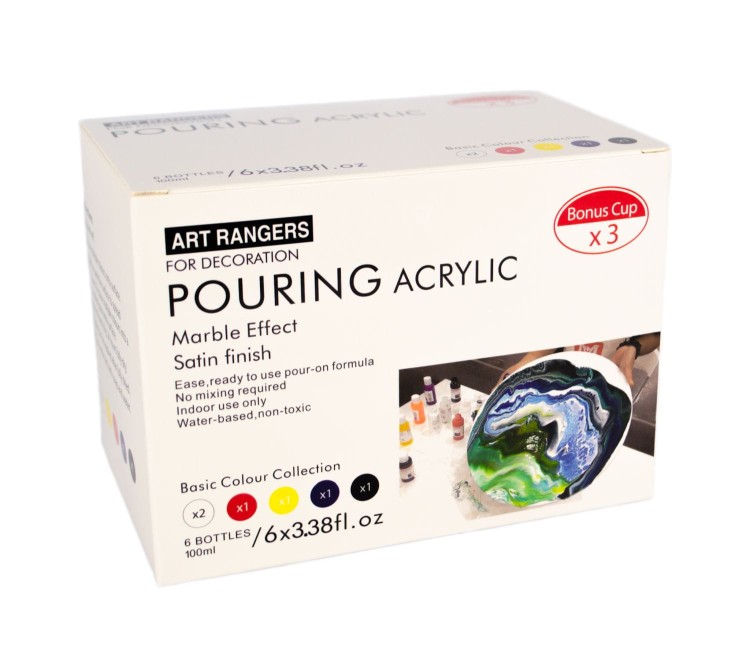 Farby akrylowe pouring 6x100ml Art Rangers podstawowe 1