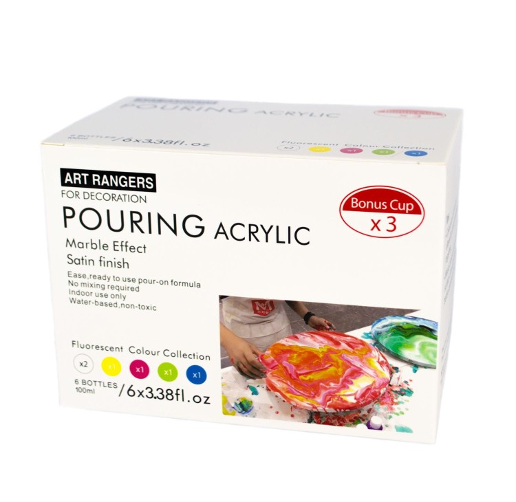 Farby akrylowe pouring 6x100ml Art Rangers neon 1