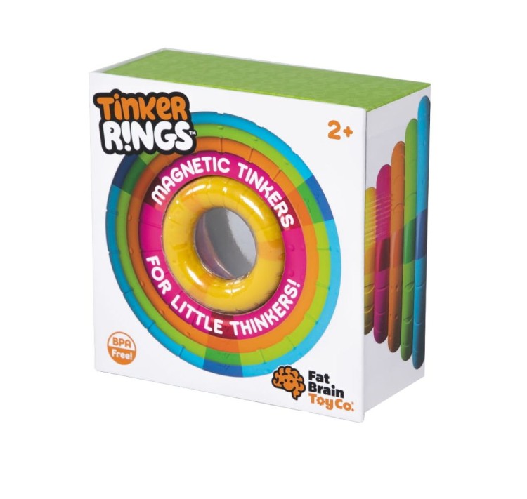 Sprytne kółeczka magnetyczne 5 szt TinkerRings Fat Brain Toys opakowanie