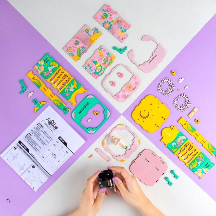 Pozytywka Balerina w drewnianej szkatułce DIY Robotime 6