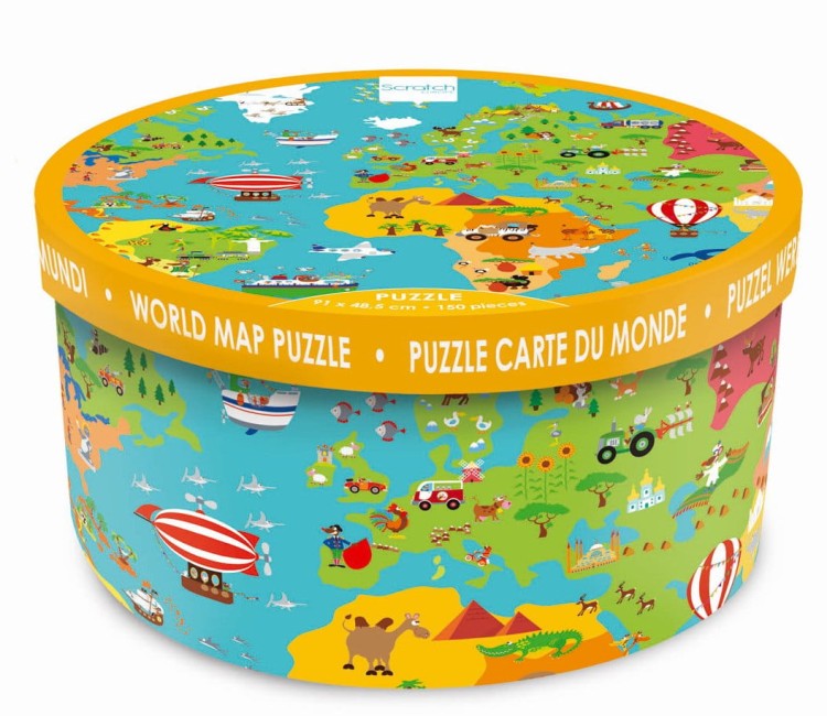 Puzzle MAPA ŚWIATA  150 el. SCRATCH